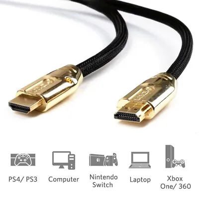 £7.40 • Buy 4K HIGH SPEED HDMI CABLE Ethernet Short/Long Fast Quick Wire Lead 1080p Ultra HD