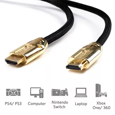 4K HIGH SPEED HDMI CABLE Ethernet Short/Long Fast Quick Wire Lead 1080p Ultra HD • £20.99