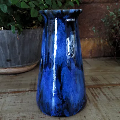 FABULOUS Vtg 1930s ONYX Blue BRUSH McCOY Art POTTERY Vintage VASE Arts & Crafts • $42.95