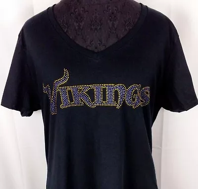 Women's Minnesota Vikings   Rhinestone Football T Shirt Tee Bling Lady  • $23.39