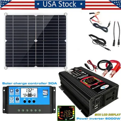 $105.01 • Buy 6000W Complete Solar Panel Kit 200W Solar Power Generator 100A 110V Grid System