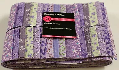 Jelly Roll Lavender Prints Forty (40) 2.5 Inch Strips • $24.99