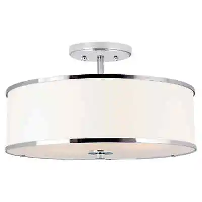 KiraHome 15  Retro Modern 3-Light Semi-Flush Mount Ceiling Light 2 Colors Availa • $45.60