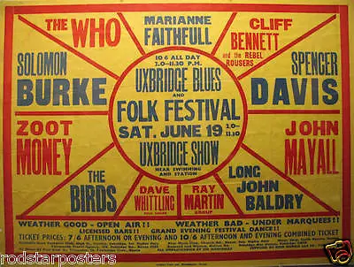 0501 Vintage Music Poster Art - Uxbridge Folk Festival The Who • £6.99