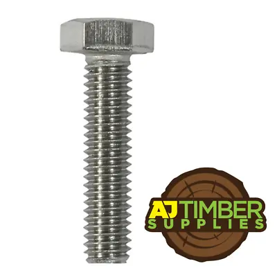 Stainless Steel Set Screws Bolts Hex Head Fully Threaded M6 M8 M10 M12 • £2.19