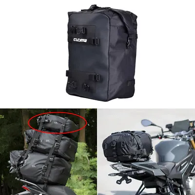 10L Black Motorcycle Backpack Rear Seat Bag Universal Waterproof PVC PU Coating • $46.88