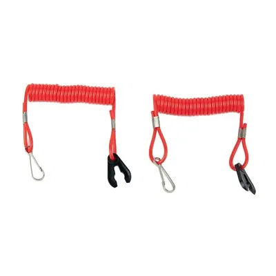 $16.32 • Buy 2x Boat Kill Red Outboard Engine Motor Switch Lanyard Clips Parts Replacement
