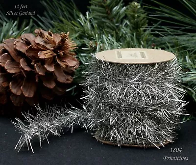 12 Ft Silver Tinsel Garland ~ Vintage Style Christmas ~ Feather Trees • $7.95