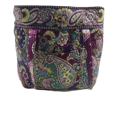 Vera Bradley Toggle Tote Shoulder Bag Heather Purple Paisley Print Retired • $19.99