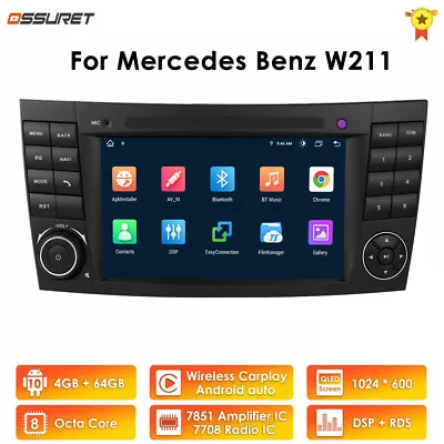 Android10 Car Stereo For Mercedes-Benz E-Class W211 Radio GPS Navi Carplay 4+64G • $143.99