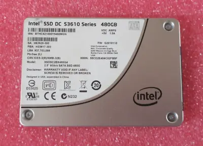 Intel DC S3610 480GB 2.5  SATA 6Gb/s MLC SSDSC2BX480G4 Solid State Drive SSD • £48