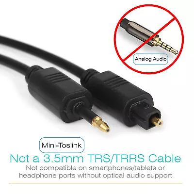 Digital Optical Mini Toslink Cable For Home Theater Sound Bar For PS4 Xbox 3Pcs • $11.26