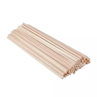 60 Pack Square Wood Dowel Rods 1/4X1/4X12 Inch Balsa Wood Sticks Natural Wood • $17.49