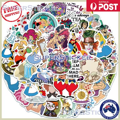 50pcs Alice In Wonderland Cartoon Kids Stickers Bomb Vinyl Laptop Skateboard • $4.89