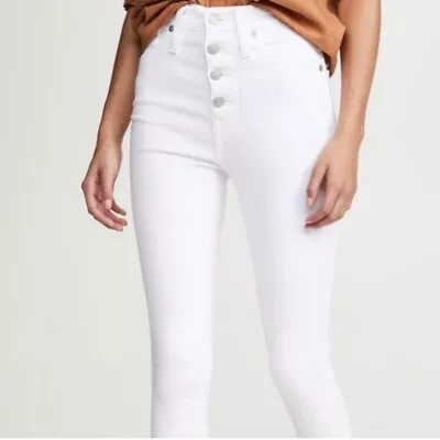 Rag And Bone New York Nina High-Rise White Stretch Ankle Skinny  Jeans Size 28 • £72.39