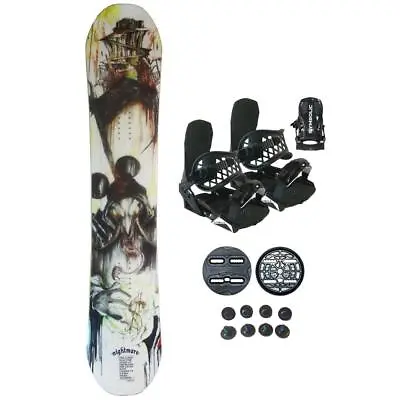 153cm Nightmare Evil Corp W-Rocker Snowboard And Bindings L Package Rnin257 NEW • $249.95