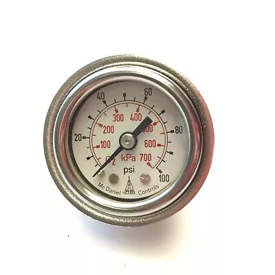 McDaniel Controls 1.25  Diameter Stainless Steel Pressure Gauge 0-100PSI 1/8 NPT • $25