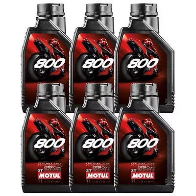 Motul 800 2T Synthetic 2-Stroke Factory Line Road Racing 6L Motor Oil 6 X 1L • $109.95