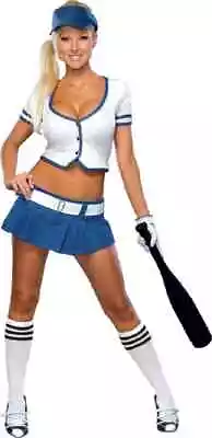 Sexy Swinger Baseball Player Uniform Blue Fancy Dress Halloween Adult Costume • $50.95