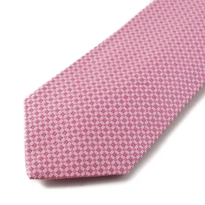 New $230 ISAIA 7-Fold Pink Woven Square Jacquard Pattern Silk Tie Handmade • $99