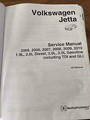 Volkswagen Jetta (A5) Service Repair Manual 2005-2010 (Hardcover) VJ10-06 • $45