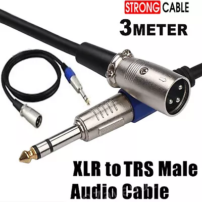 Balanced Male XLR To TRS 1/4  6.35mm Microphone Stereo Jack Cable Lead AU • $14.99