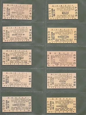 London Underground Platform Tickets. 10 Mint All Different Stations C1950s • £10