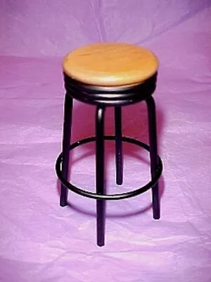 Dollhouse Diner Counter Bar Stool Wood And Metal Miniatures For Doll House • $9.95