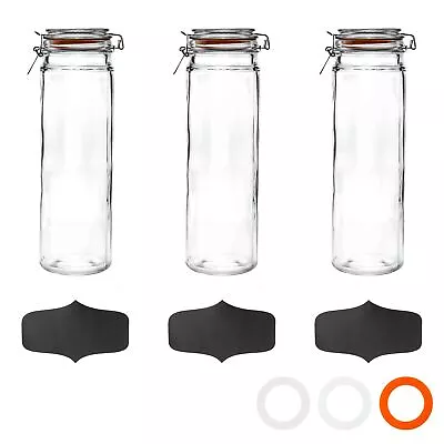 Argon Tableware Spaghetti Jars - Chalkboard Stickers - 2L - Orange Seal - X3 • $36.70