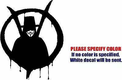 $9.99 • Buy V For Vendetta #3 Decal Sticker Funny Vinyl Car Window Bumper Truck Laptop 7 