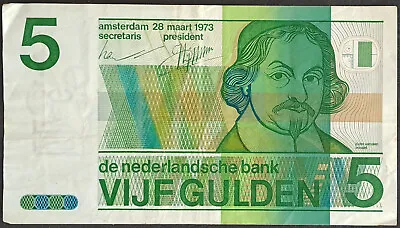 Netherlands 5 Guilder Banknote • $5