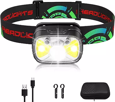 Headlamp Rechargeable 1500 Lumen LED Head Lights For Forehead Bright Head Lamp • $15.13