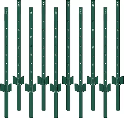 10 Packs Fence Posts 3Feet Heavy Duty Metal Fence Post With U-Channel Steel Fe • $61.99