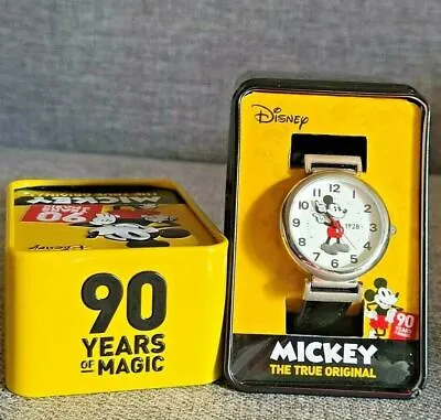 Disney MICKEY MOUSE WATCH Adult Kid  True Original  1928 Design With Black Band  • $29.75