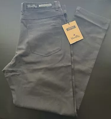 Woolly Clothing Mens Longhaul Merino Wool Pants 34x30 Charcoal Grey Trousers NWT • $58