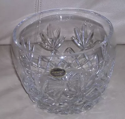 HTF Lenox Ice Bucket Charleston Full Lead Crystal Glass Bowl 6  Wide 5  Tall Hvy • $49.99