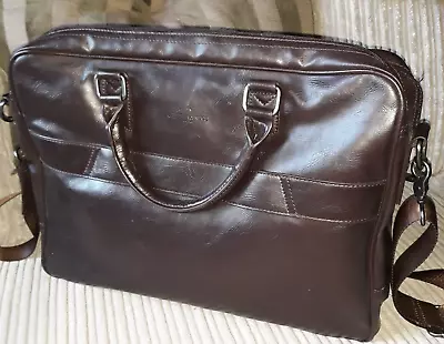 Designer Jeff Banks London Brown Leather Breifcase/Laptop Bag • £24.99