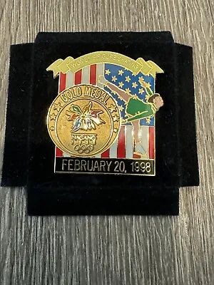 Olympic Women’s Figure Skating Gold Medal Nagano February 20 1998 Pin - Aminco • $14.99