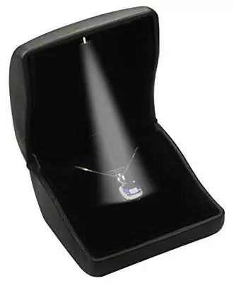 LED Black Necklace Box Arc Shaped Elegant Pendant Box For Birthday Valentine'  • $16.23