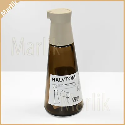 IKEA HALVTOM Oil Vinegar Bottle With Pour Spout 7 ½   Glass/Brown 005.234.62 • $17.95