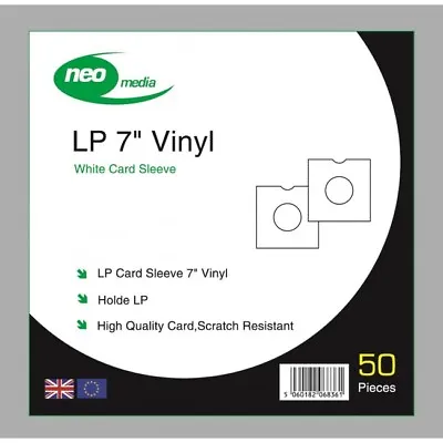 Pack Of 100 X White 7 Inch LP Record Album Card Sleeves/Covers High Quality  • £23.99