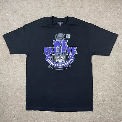 LA Kings T Shirt Men Size L Black Stanley Cup Playoffs NHL Hockey Casual Adults • $9.59