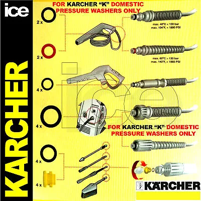 Karcher Genuine Domestic K1 K2 K3 K4 K5 K6 K7 Washer Hose Lance O-ring Seals Kit • £19.99