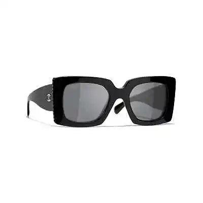 Chanel CH5480H C 622/T8 Black Frame W Glass Pearls  / Gray Polarized Sunglasses • £255.42