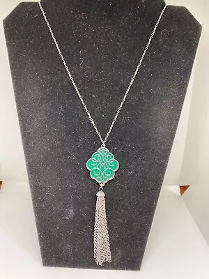 Paparazzi Malibu Mandala - Green Long Necklace With Earrings New! • $2