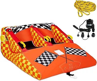 Sunny & Fun Towable Water Tube 2-Person Inflatable Tube With Handles & Tow Rope • $199.99