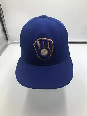 Milwaukee Brewers (Official On-field Cap) Blue 7 1/2 MLB Licensed Baseball CapH8 • $10.98