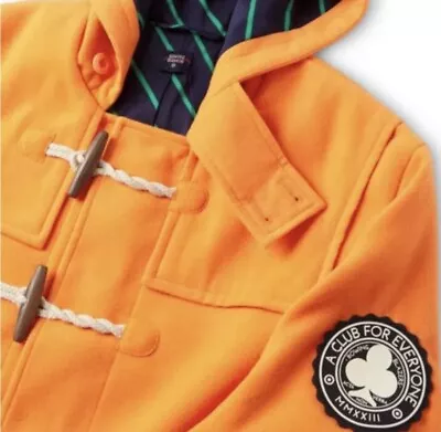 Men's Duffle Medium Toggle Orange Coat With Arm Patch Crest - Rowing Blazers • $50