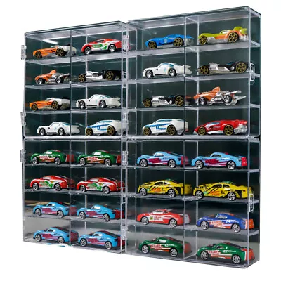 Clear Acrylic Display Case For 1:64 Scale Car Model Toy Storage Box STACKABLE • £14.26