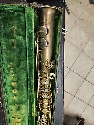 VINTAGE GOLD PLATED RARE LATE BUESCHER TRUE TONE Bb SOPRANO SAXOPHONE  • $2275